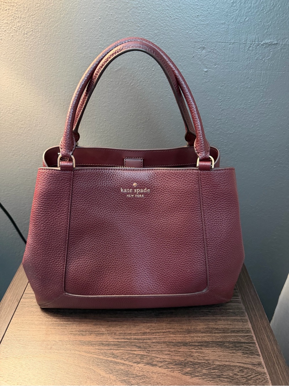 kate spade Wine Pebbled Leather Tote